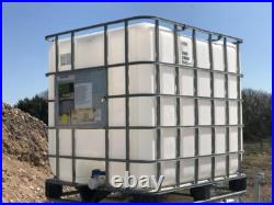 1000 Litre IBC Tank Container Water Diesel Fuel Oil Storage Allotment Farm Field