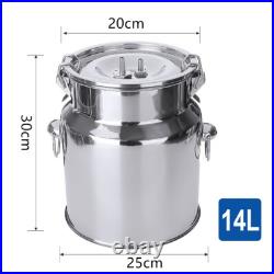 14L Pulse Pump Electric Milking Machine Stainless Steel Bucket Cattle Cow Milker