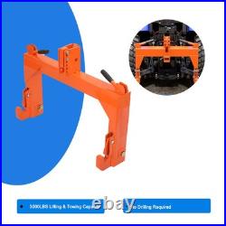 3000lbs 3 Point Quick Hitch Adapter Attachment 2 Inch for Category 1 & 2 Tractor