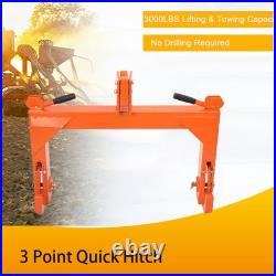 3000lbs 3 Point Quick Hitch Adapter Attachment 2 Inch for Category 1 & 2 Tractor