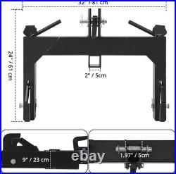 3000lbs 3 Point Quick Hitch Adapter Attachment for Category 1 2 Tractor Black