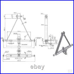 3 POINT LINKAGE TOW HITCH Compact Tractor Mounted Towing Cat 1 Triangle Pin