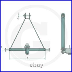 3 POINT LINKAGE TOW HITCH Compact Tractor Mounted Towing Triangle Cat 1