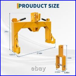 3 Point Quick Hitch Adapter Attachment 2'' for Category 1 & 2 Tractor Yellow