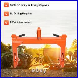 3 Point Quick Hitch for Category 1 2 Tractors with Adjustable Bolt & 2 Receiver