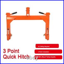 3 Point Quick Hitch for Category 1 2 Tractors with Adjustable Bolt & 2 Receiver