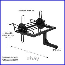 ATV Tractor Fence Wire Unroller Heavy Duty Hitch Mount Wire Roller Dispenser