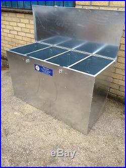 Ani-Mate 4 Compartment Horse Animal Feed Storage Bin Galvanised 425litres 240kgs