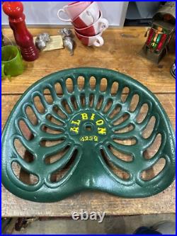 Antique Tractor Seat Albion 4239 Cast Iron Genuine With Fixing Bracket
