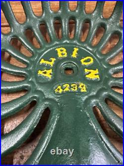 Antique Tractor Seat Albion 4239 Cast Iron Genuine With Fixing Bracket