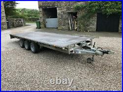 #B1059 2012 Ifor Williams LM186G3 triple tri axle flatbed trailer 18 foot LED IW