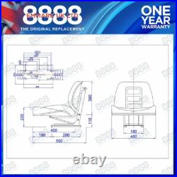 Black Suspension Seat + Height Weight Adjustment for Case International Tractor
