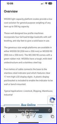 Brecknell WS300-90 Scales Limit 300kg 900x550mm RRP £360