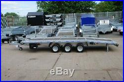 CAR TRANSPORTER TRAILER 5m x 2,1m ELECTRIC WINCH16FT X 7FT TRIPLE AXLE BRAKED