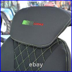 Claas Tractor Black Fabric Seat Covers Suitable for Grammer Maximo Dynamic Seat