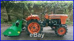 Compact tractor Kubota 4x4 complete with grass flail mower package
