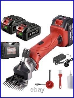 Cordless Sheep Shears, 6 Speeds, 500W, 3000 RPM 2 x 3.0Ah Battery, Goat Shearing