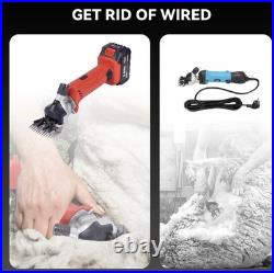 Cordless Sheep Shears, 6 Speeds, 500W, 3000 RPM 2 x 3.0Ah Battery, Goat Shearing