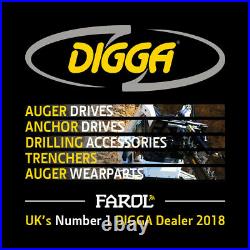 Digga PD3 Auger Drive Unit 65mm Round Shaft With Pipes 2.5- 3.5T Post Hole Borer