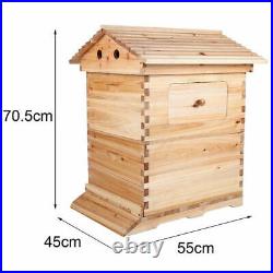 Double Beehive Super Beekeeping Brood House Box with 7 Auto Honey Bee Hive Frames