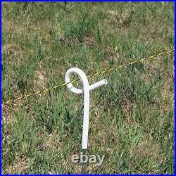 ELECTRIC FENCE PIGTAIL POSTS 3FT White Poly Double Steel Spike QUANTITY