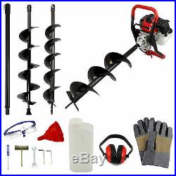 Earth Auger 52cc Post Hole Digger Borer 3 x Drill Fence with Extension Pole 3HP