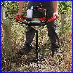 Earth Auger 52cc Post Hole Digger Borer 3 x Drill Fence with Extension Pole 3HP