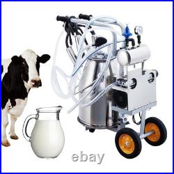 Electric Cow Goat Milking Machine 25L Stainless Steel Dairy Farm Pump