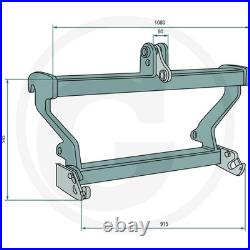 Euro 8 Hooks to 3 Point Linkage Adaptor Attachment Cat 2