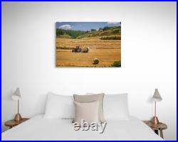 Farm Tractor Landscape Canvas Picture Print Wall Art