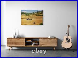 Farm Tractor Landscape Canvas Picture Print Wall Art