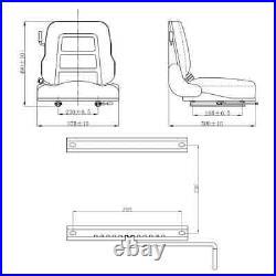 Forklift & Tractor Seat with Suspension and Adjustable Backrest