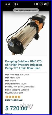 HMC170-6SH High Pressure Irrigation Pump 170 L/min 80m Head
