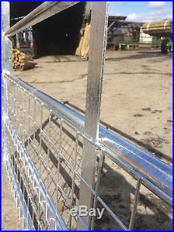 Half Mesh Galvanised Field Farm Entrance Security Gate Dog Lamb Safe 3ft-12ft