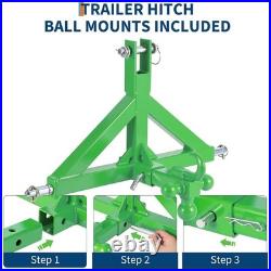 Heavy Duty 3-Point Linkage Hitch Receiver for Category 1 Tractor 2720kg Capacity