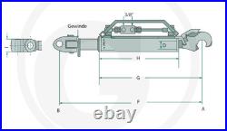 Hydraulic top link Cat 3. Hook and Knuckle End 12T lift