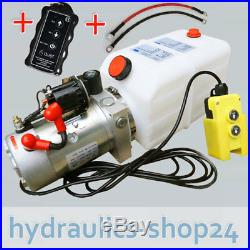 Hydraulikpumpe + FUNK, 4L 12V Hydraulikaggregat für LKW Kipper Anhänger Stapler