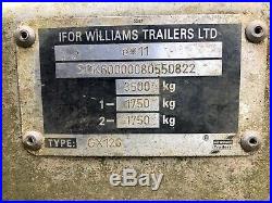 Ifor Williams GX126 Twin Axle 12x6ft 3.5 ton Plant car Trailer TA4 Williton area