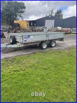 Ifor Williams L126G flat bed trailer with sides