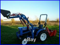 Iseki TX1510 compact mini tractor with loader and new grass flail mower