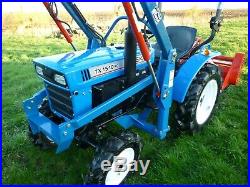 Iseki TX1510 compact mini tractor with loader and new grass flail mower