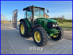 John Deere 5080M 4WD Tractor and Grass Harrows
