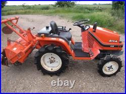 Kubota 4WD compact tractor with tiller rotavator