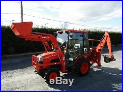 Kubota B2530 Diesel Compact Tractor with Cab, Loader and Backhoe