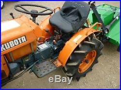 Kubota B6001D compact mini tractor with new grass mower paddock topper