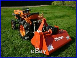 Kubota B7001D compact mini tractor with new grass flail mower paddock topper