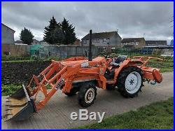 Kubota L2002 2WD Compact Tractor with Front Loader Rotavator Plough Mower
