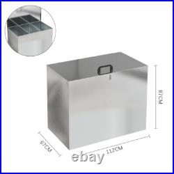 Large Feed Bins Storage 1/2/3 Compartments 64L Galvanised Metal Outdoor Animal