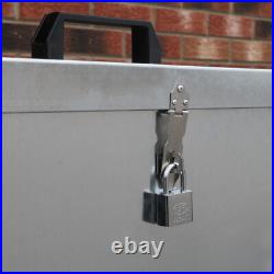 Large Feed Bins Storage 64L Galvanised Metal Waterproof Outdoor 3 Compartments