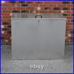 Large Feed Bins Storage 64L Galvanised Metal Waterproof Outdoor 3 Compartments